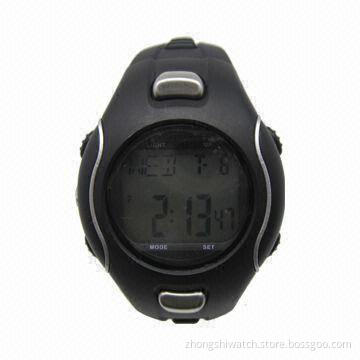 Black Multifunction Watch for Outdoor Sports, Pulse/Heart Rate Counter, Calories Monitor